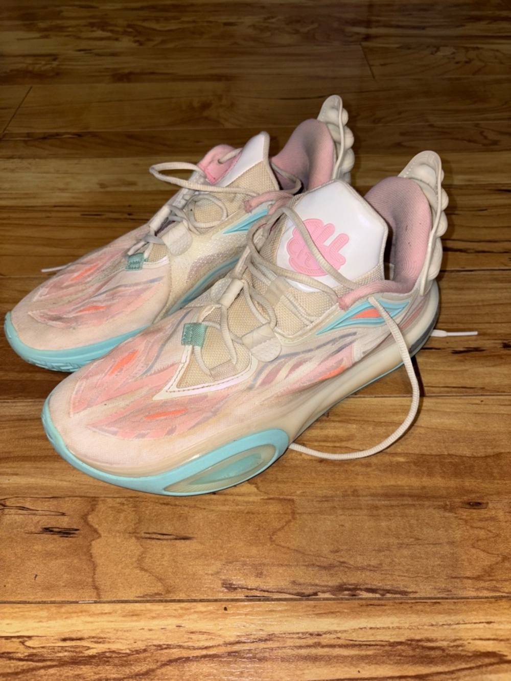 Pastel Wave Athletic Sneakers - Pink, Coral & Aqua